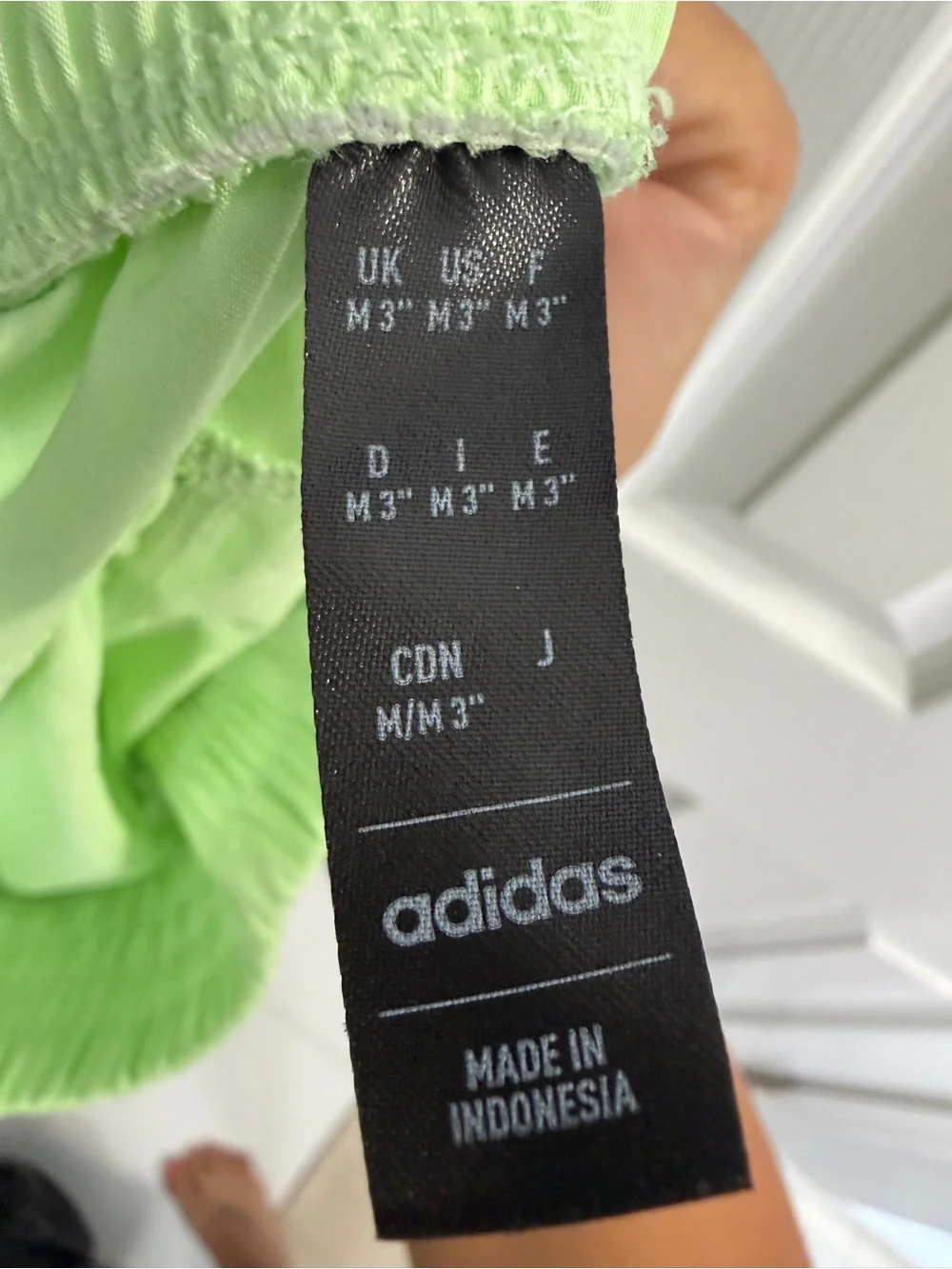 adidas Women’s Light Lime Athletic Running Shorts with White Trim
